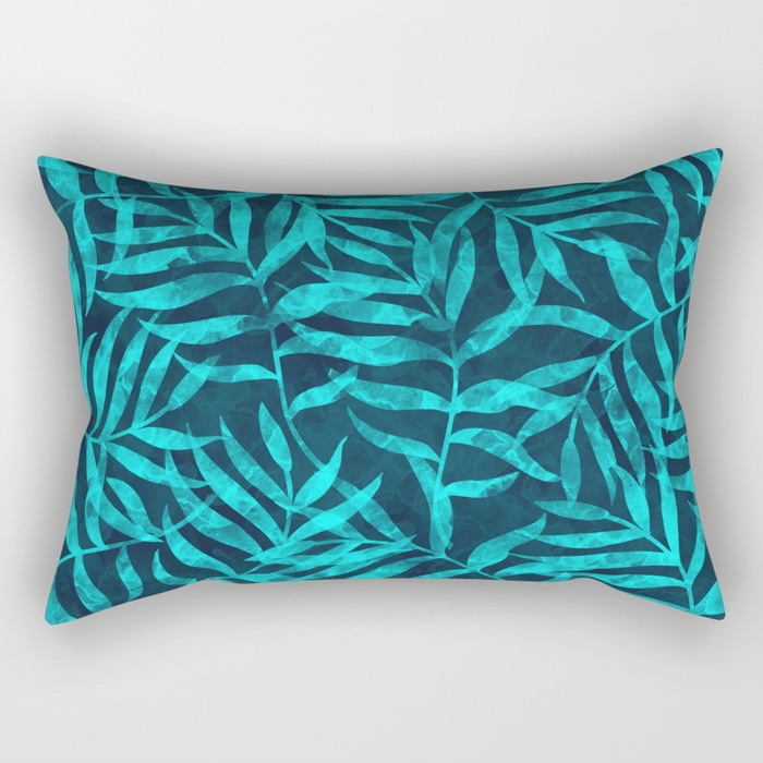 watercolor-tropical-palm-leaves-ix-rectangular-pillows